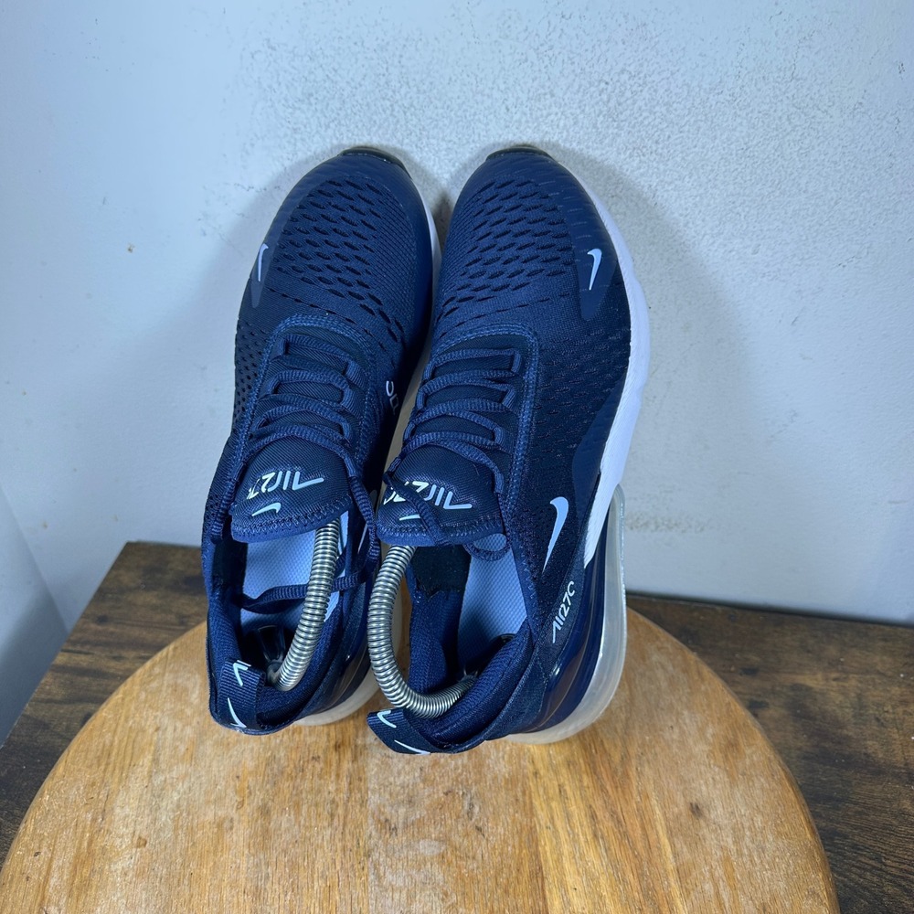 Nike Air Max 270 Midnight Navy Light Blue Sneakers 943345-407 Womens 8.5 7Y - Picture 7 of 8